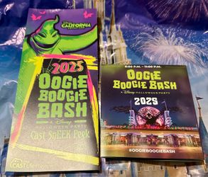 2025 Oogie Boogie Bash Cast Sneak Peek Preview Guide Map Rare Collectible