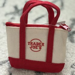 Trader Joe’s Red & Cream Mini Tote Bag