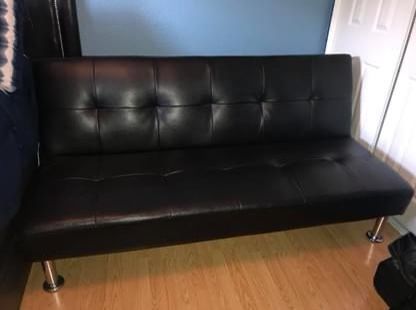 Black Leather Futon