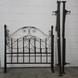 Vintage Style Full Size Wrought Iron Headboard & Footboard Set