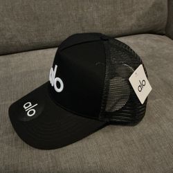 Alo Yoga (white on black) Trucker Hat