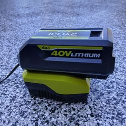 Battery And Charger Ryobi 40v 