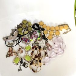 Jewelry Bag of 11 Necklaces and Keychain. Undamaged! Gold & Silver Tone Chains. Prom Wedding Birthday Party Cocktail. Super Sale! $20 All!