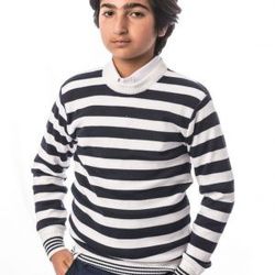 NWT Milano Italy Elie Balleh Boy’s Striped Crewneck Sweater Size  L Large 14 16 Sweatshirt Pullover Top 