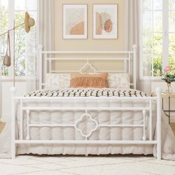 White queen size bed frame - LFHHH006