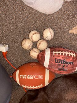 Foot balls and baseballs