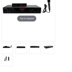 Karaoke Usa DV102.           60+ Discs, Receiver/player, Wireless Mic Adapter, 2 Mics (1 Wireless,1wired)