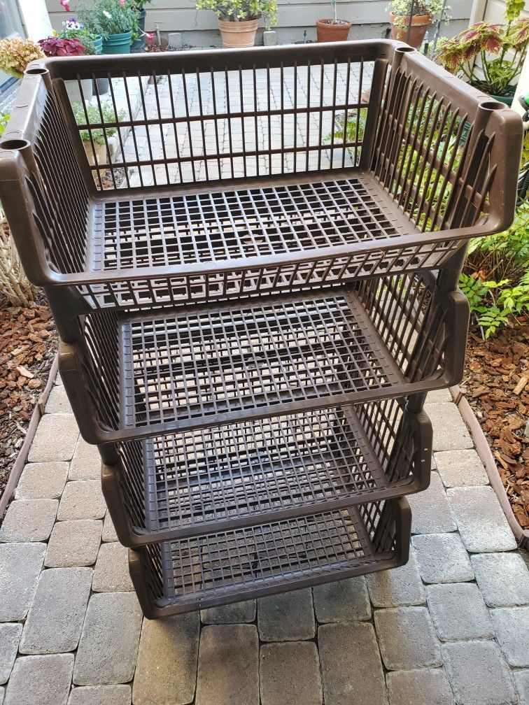 4 Stackable Container Bins