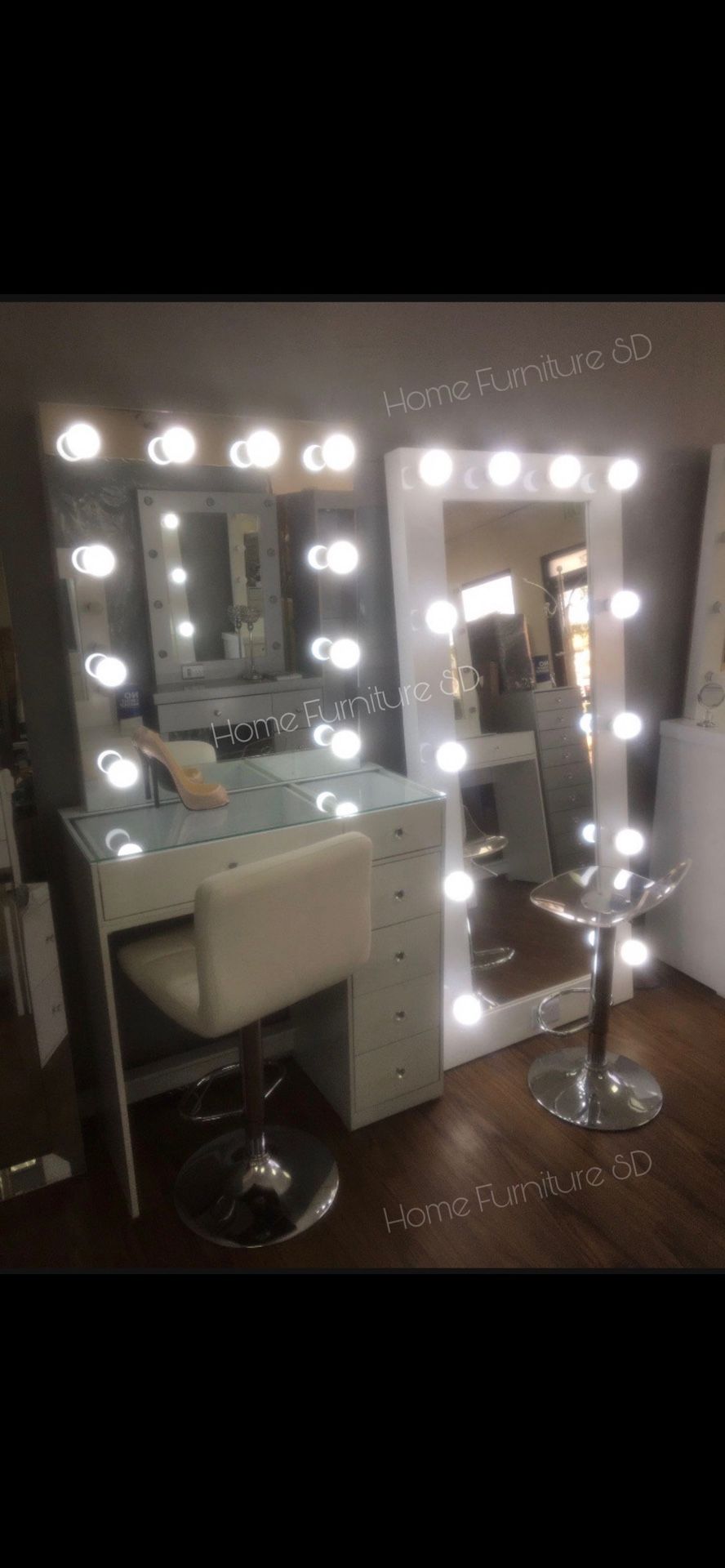 Vanity Set Hollywood Mirror LED Lights Makeup Table✨New