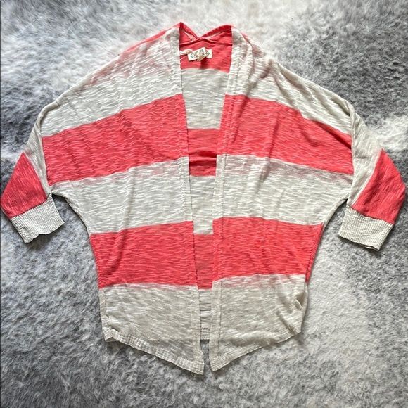 Pink Rose Striped Cardigan