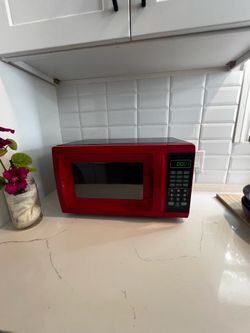 Retro small red microwave