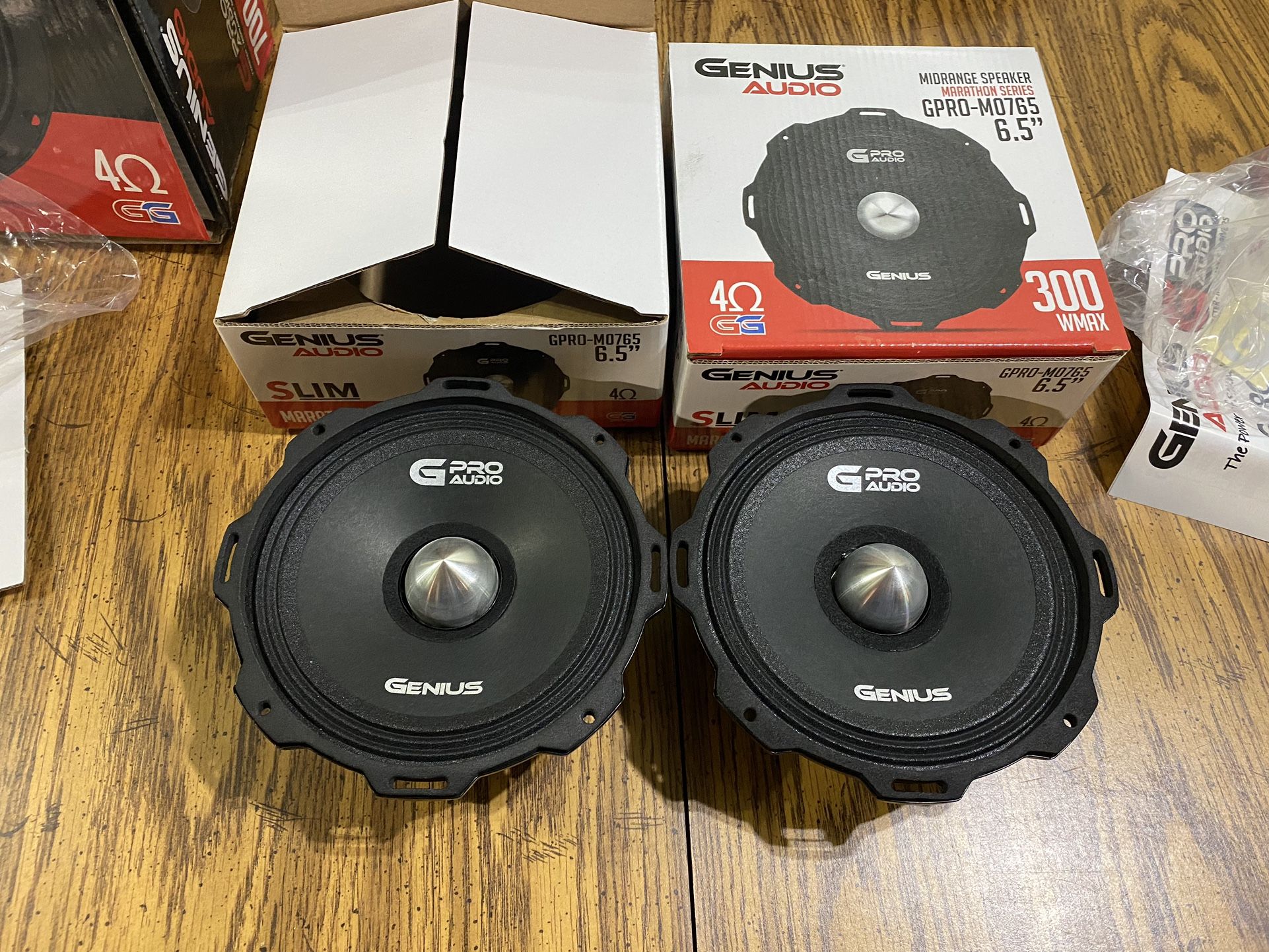 New Pair 6.5” Genius Audio Slim Bullet Midrange Speakers