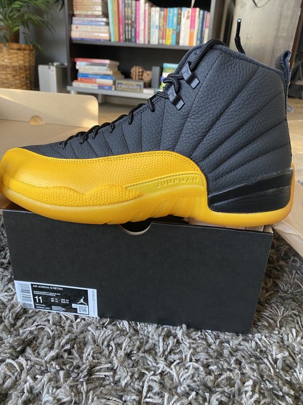 jordan 12 black and yellow size 7
