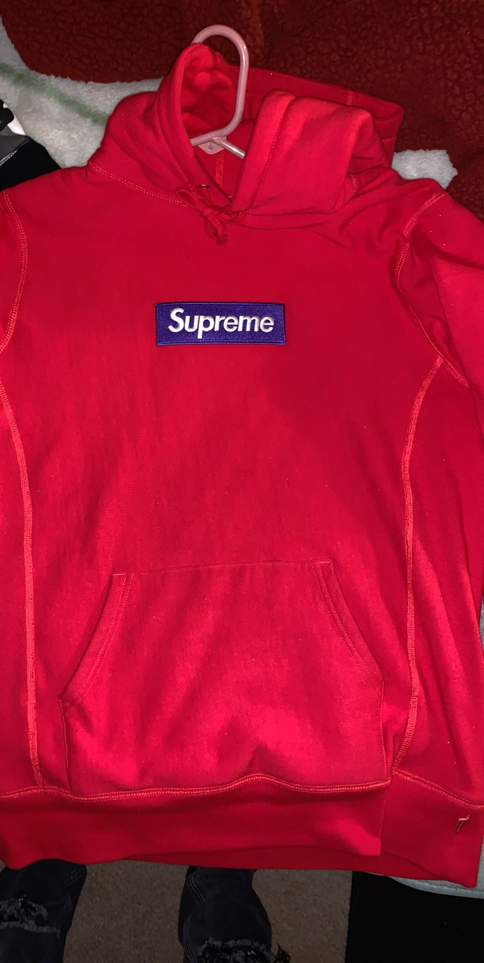 Supreme red box logo hoodie