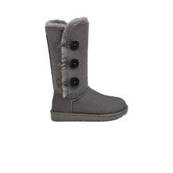 UGG Kids Bailey Button Triplet Boots – Gray – Size 13 (NEW)