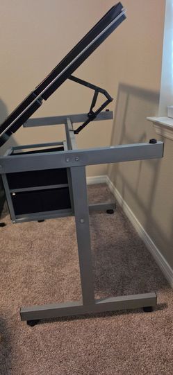 Adjustable Glass Art Desk - Yaheetech