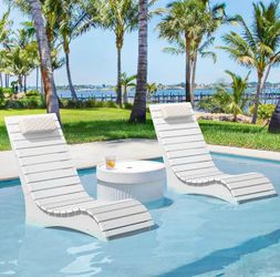 Set of 2，Pool Lounge Chairs Lounge Chair Outdoor, Fade-Resistant Pool Lounger for Baja Shelf, Deck & Patio