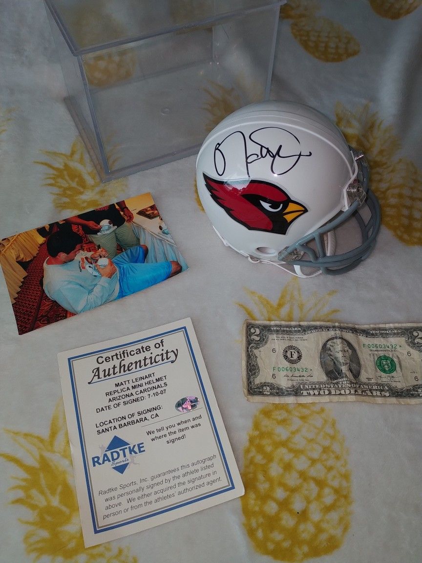 Collectable Matt Lienart Autographed Mini Helmet!! **Dozens And Dozens Of Items On My Page**
