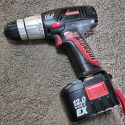 Craftsman Cordless Drill Impact Driver 12V EX 3/8" Battery Powered Drill Driver 12 Volt Torque