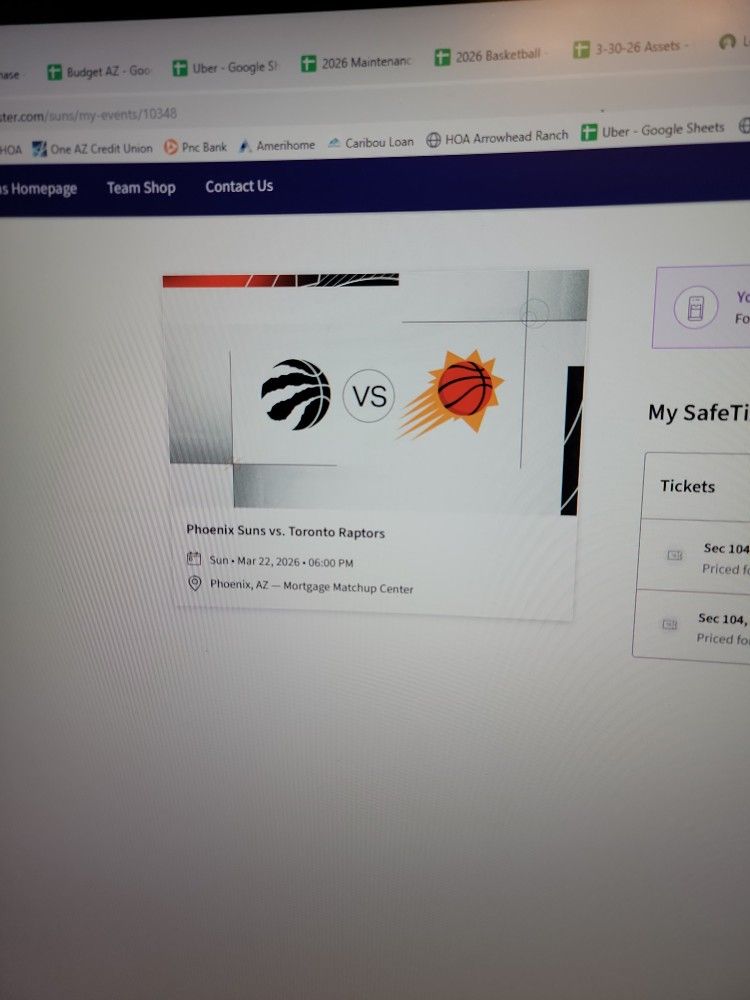 Phoenix Suns Vs Toronto Raptors