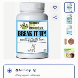 Natura Petz Organics Break It Up! Herbal Medicine for Stone Breaking for Dogs, 90 Count