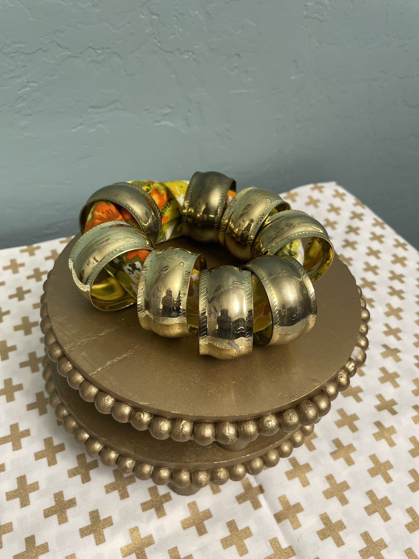 Brass Napkin Ring Holders Set Of 8