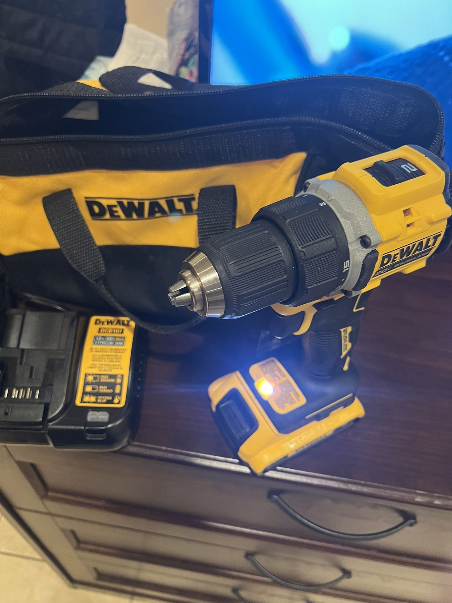 DEWALT Drill And Battery And Charger And Bag 