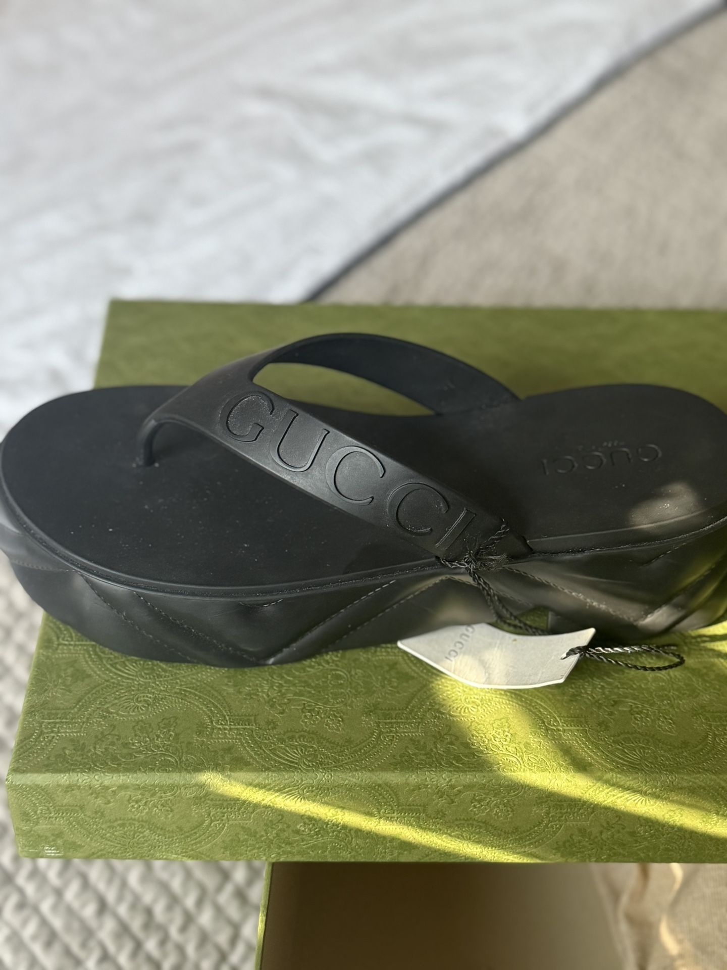 Brand New!Gucci Tarifa Logo-Debossed Platform Flip-Flops Size US 9,5 For Woman And 7 For Man/EUR 40