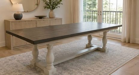 Large Extendable Farmhouse Dining Table