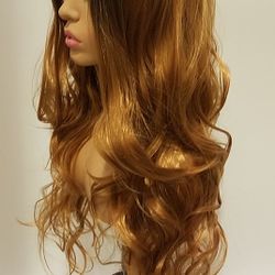 Long Brown Wavy Wig