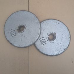 Two 10 Lb Weight Plates 1 Inch Hole Diameter