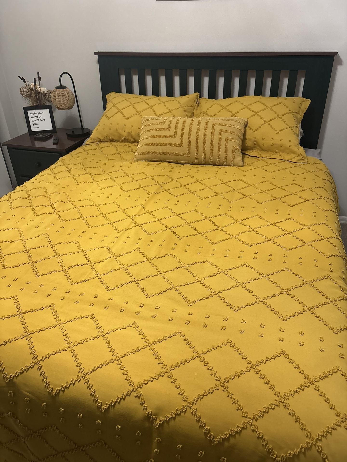 Bedroom Set - Dresser, nightstand, Bed Frame & Queen Mattress
