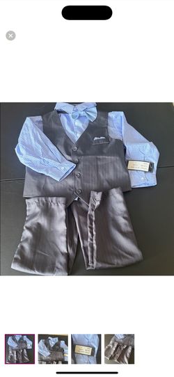 Andrew Fezza Kids Suit - Blue and Gray