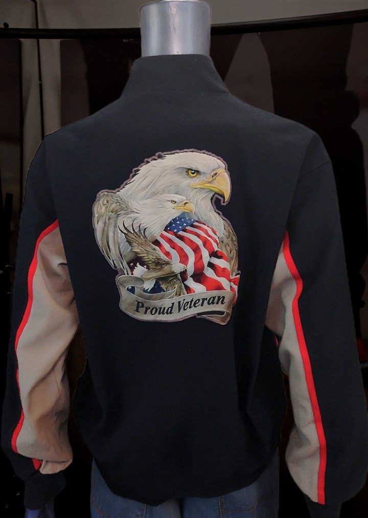 Bradford Exchange Jacket Men’s M Proud Veteran Navy Eagle 