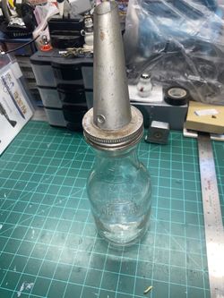 Vintage Glass Motor Oil Container