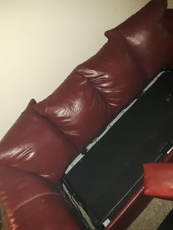 Red Leather Sleeper Couch