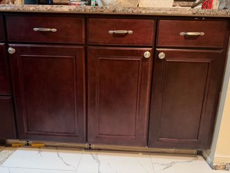 Cherry Wood Kitchen Base and wall Cabinets