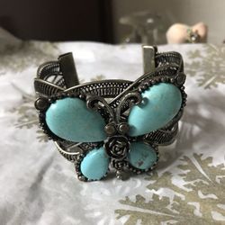 Butterfly bracelet with turquoise