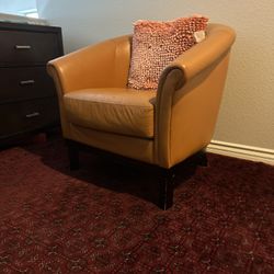 Leather Orange Armchair 