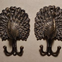 Towel Or Coat Hangers Peacock Brass