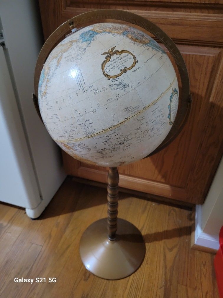 VINTAGE REPLOGLE WORLD PEDESTAL GLOBE