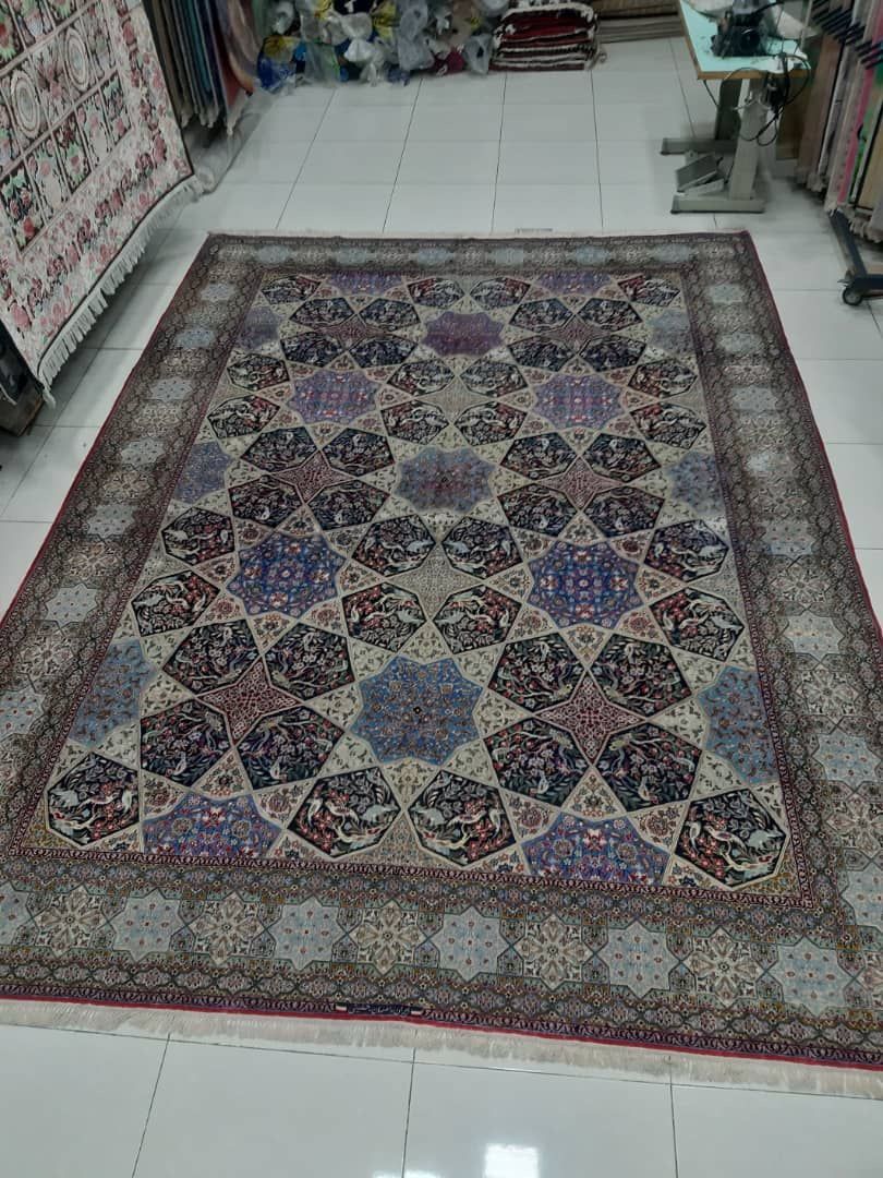 Antique Haghighi Isfahan Silk Carpet