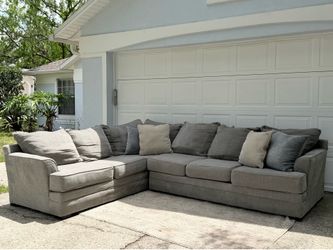 Modern Gray Sectional Sofa – Deep Cleaned & Delivery Available 🚛
