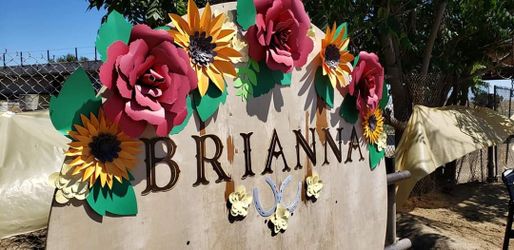 Backdrop custom made flowers