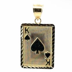 Men’s 10k Yellow Gold King Of Spades Pendant For Necklace GP3122665