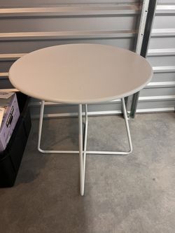 Round White Metal Outdoor Table- World Market