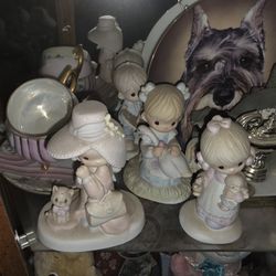 Vintage Collectibles Lot – Porcelain, Precious Moments, Crystal Train, Teacups
