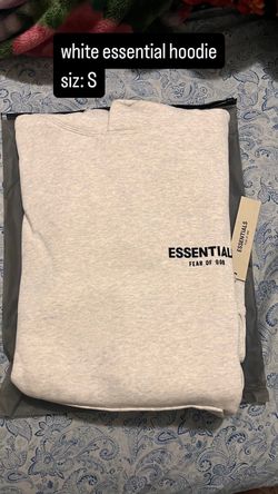 white essential hoodie