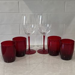 SET 6PC 2PC FLAUTS & 4PC. GLASÉS 