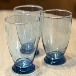 Anchor Hocking Blue Bell-Shaped Tumblers – Footed Iced Tea Glass